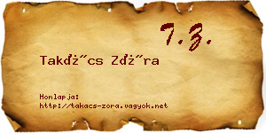 Takács Zóra névjegykártya