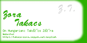 zora takacs business card